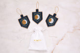 Mystic Moon Phases Dreidel Ornament Set