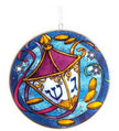 Porcelain Hanukkah Disc Ornament - Dreidel