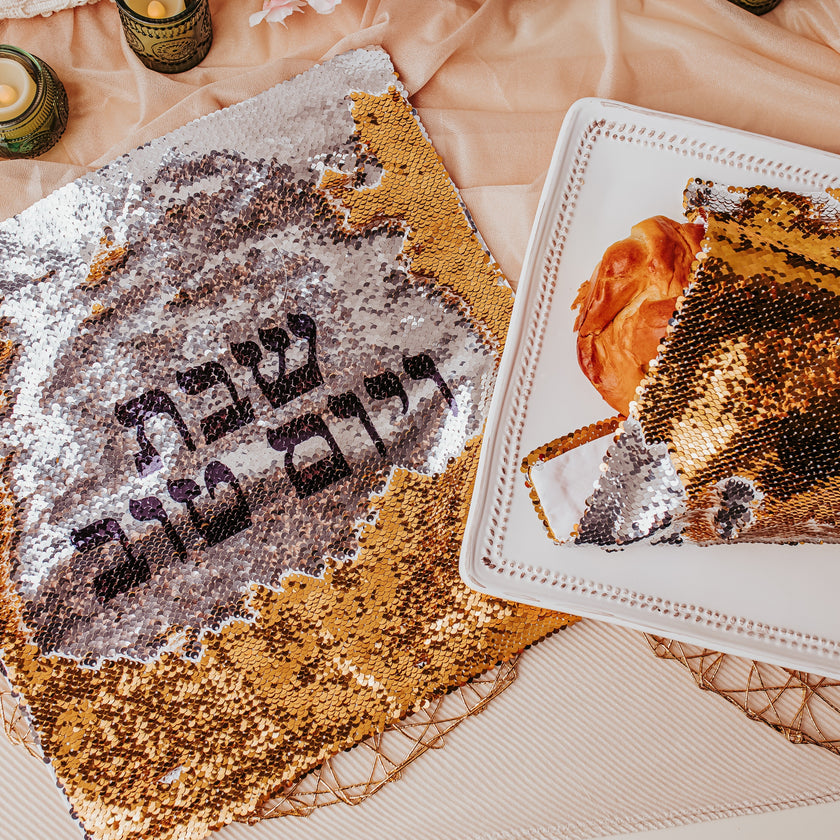 Shabbat and Yomtov Sequined Challah Cover