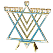 Matashi Hand Painted Blue Enamel Menorah