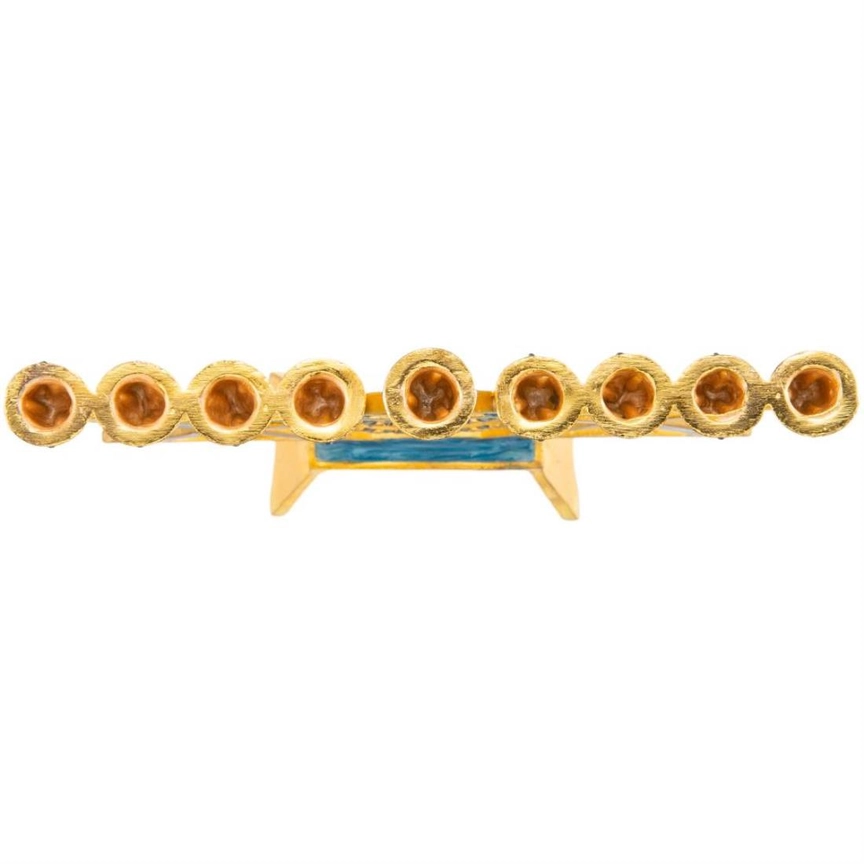 Matashi Hand Painted Blue Enamel Menorah