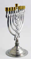 Nickle Brass Menorah - Tree Design