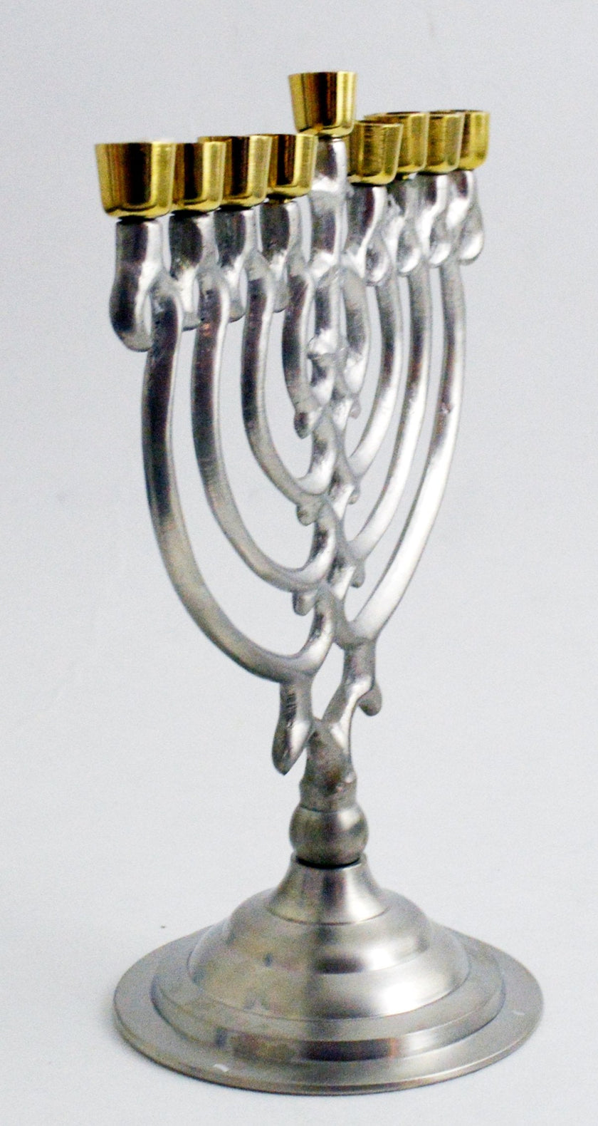 Nickle Brass Menorah - Tree Design