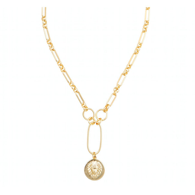 Zoe Lion Medallion Lariat