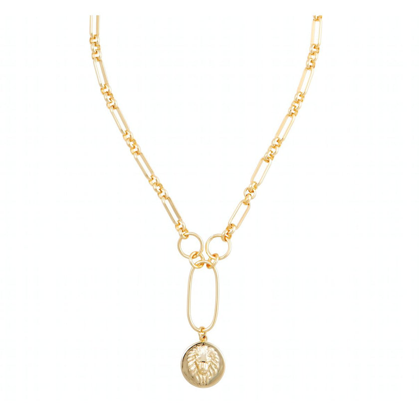 Zoe Lion Medallion Lariat